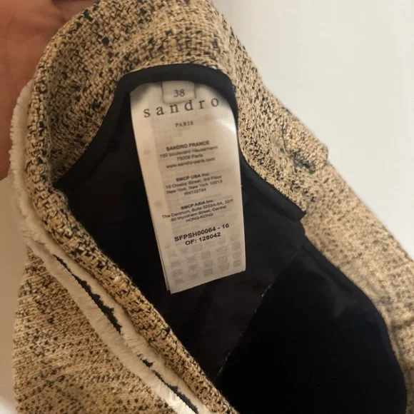 Sandro Tan Tweed High Waist Shorts - Picture 4 of 4